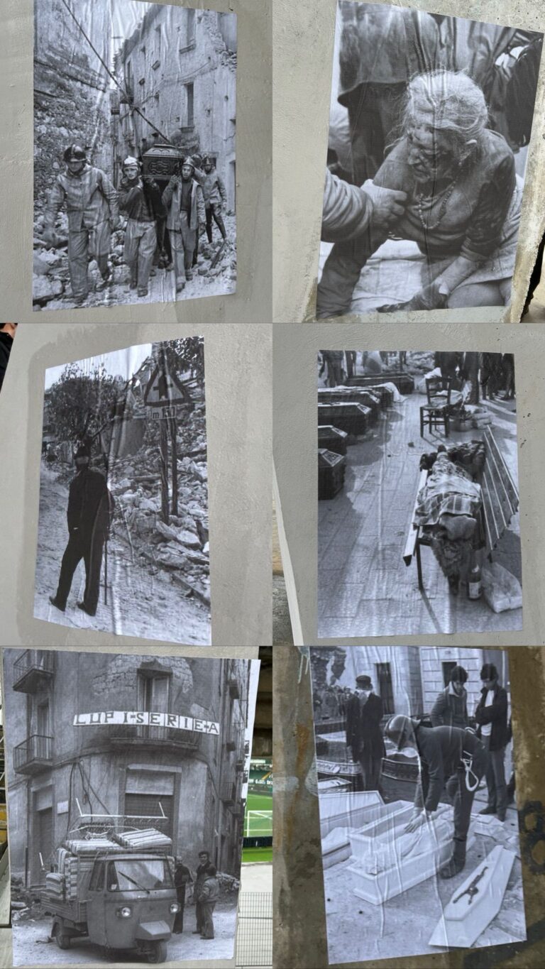 Avellino, foto vicino ai pilastri dello stadio in Curva per ricordare il terremoto dell’80