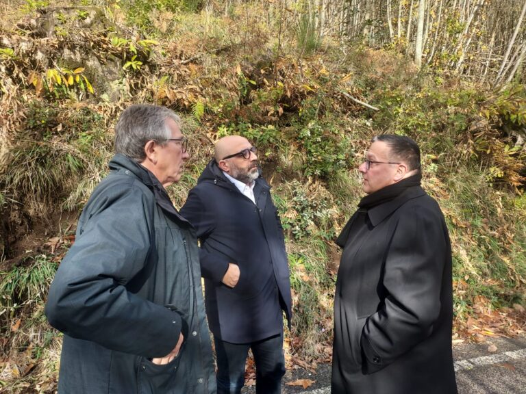 Frana a Montevergine: sopralluogo del presidente della Provincia Buonopane