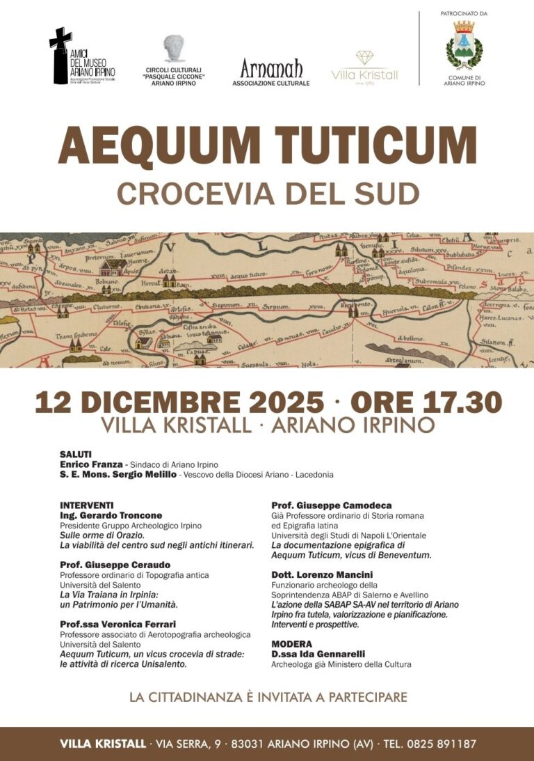 Ariano, convegno “Aequum Tuticum, Crocevia del Sud”