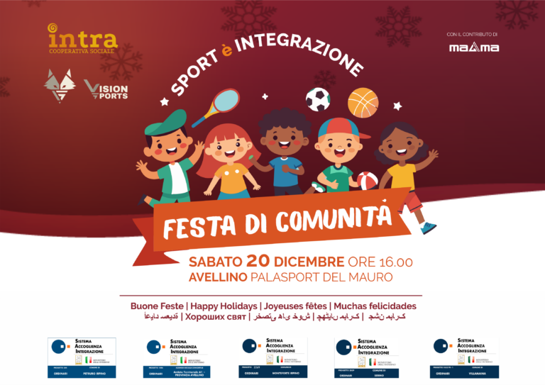 “Sport è Integrazione”: al Palasport Del Mauro la Festa di Comunità promossa da Intra e Vision