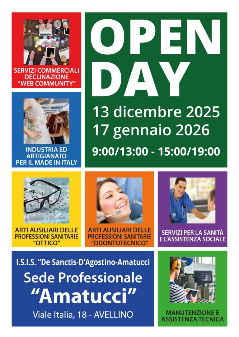 Una scuola per il futuro, tutto pronto  per l’ Open Day dell’istituto Amatucci