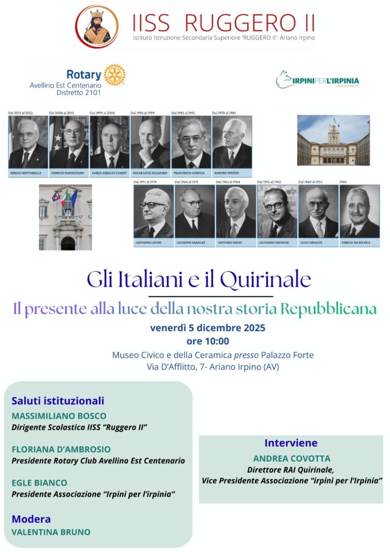 I 12 Presidenti della Repubblica,  lezione del giornalista Rai Quirinale agli studenti del Ruggero II