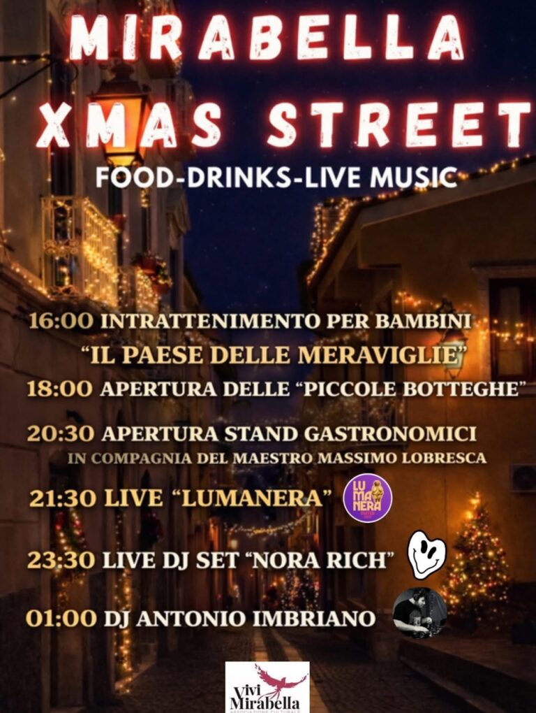 Mirabella Xmas Street: musica, sapori e magia nel cuore del paese