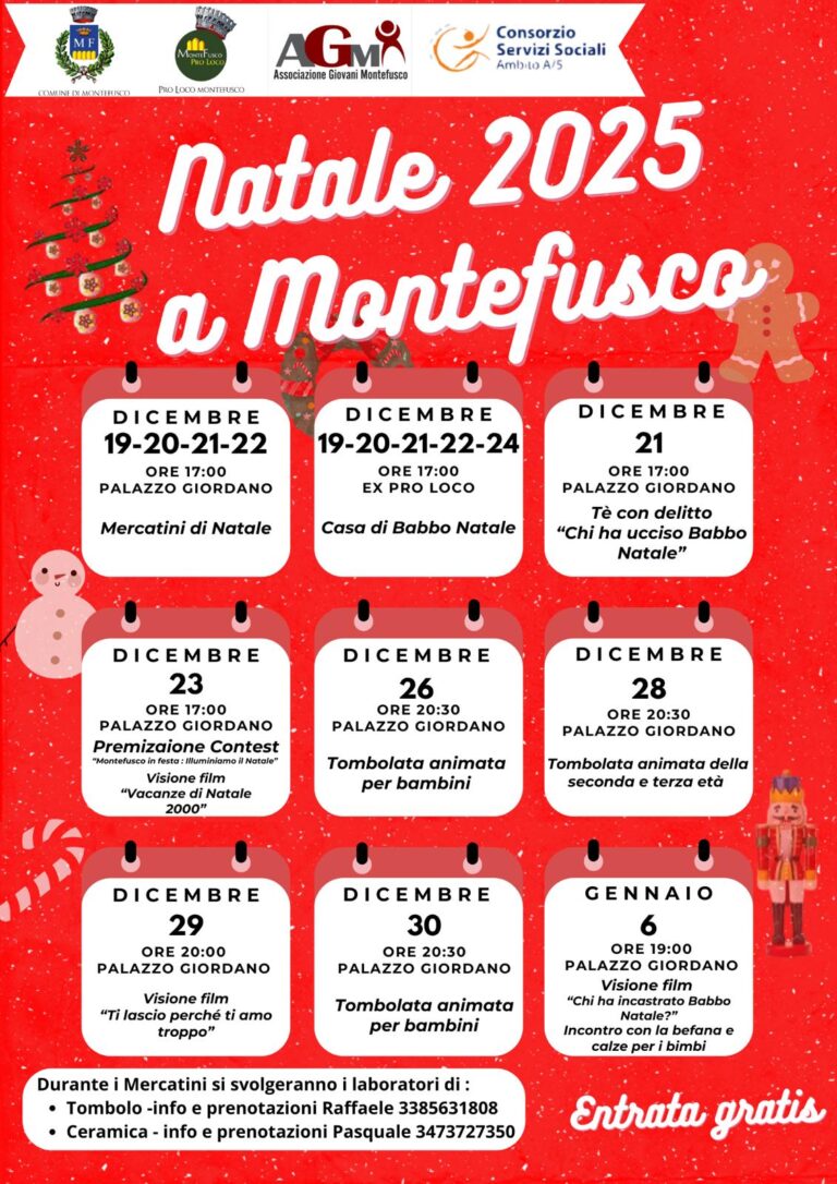 Montefusco accende il Natale con eventi per tutte le età