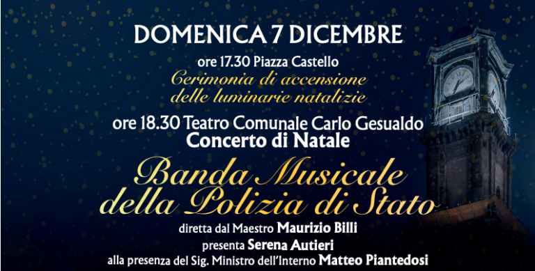 Stasera il Concerto della Banda Musicale della Polizia di Stato al Teatro Gesualdo