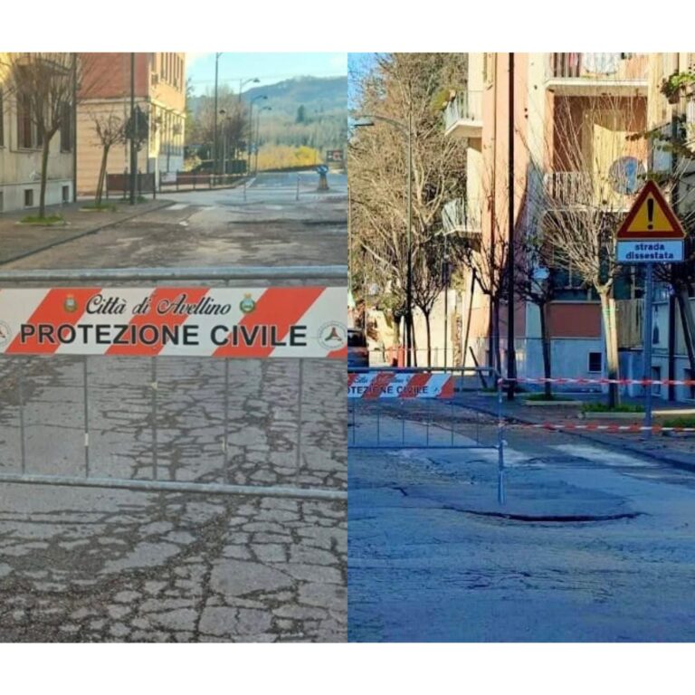 Si apre una voragine in via Dorso: strada chiusa