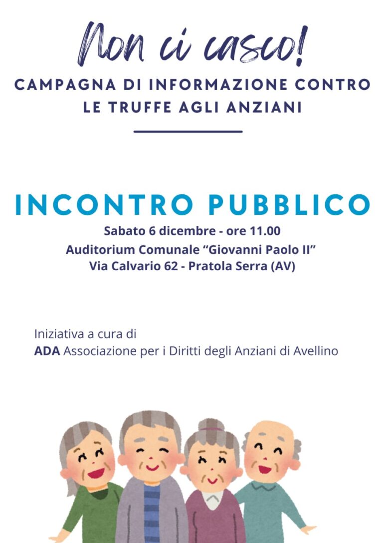ADA Avellino presenta la Campagna “Io non ci casco!” contro le truffe ai danni dei cittadini