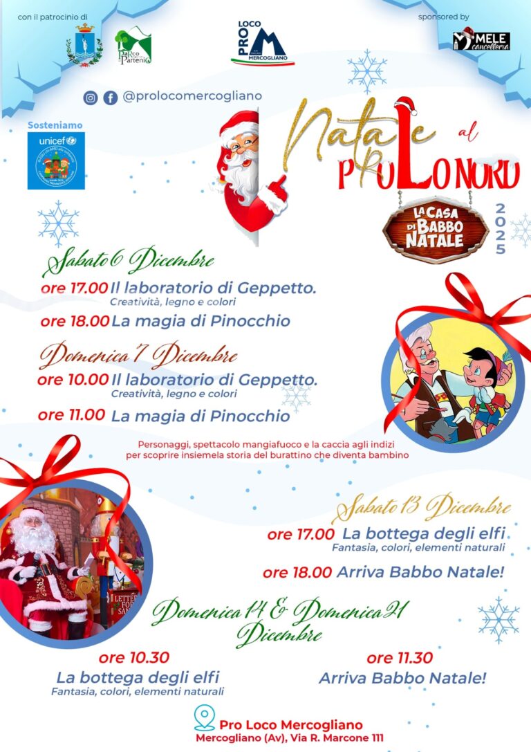 Mercogliano: torna Natale al pRolo nord con tante novità e sorprese