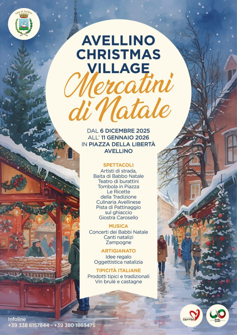 Avellino Christmas Village: mercatini, spettacoli e magia delle feste in Piazza della Libertà