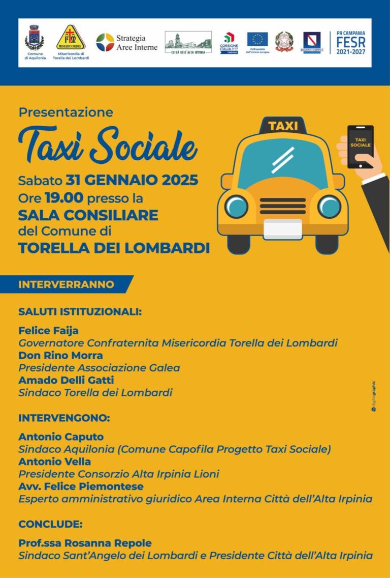 Torella dei Lombardi, presentazione del Taxi Sociale