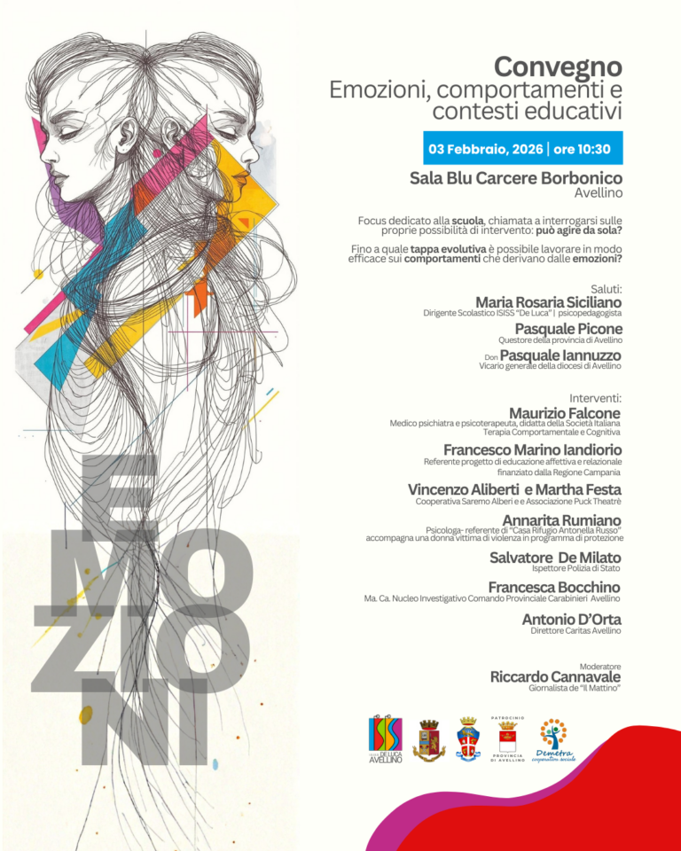 Emozioni, comportamenti e contesti educativi: ad Avellino un convegno per interrogarsi sul ruolo della scuola e della comunità.
