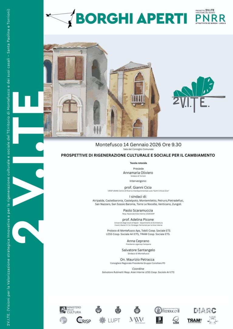 “Borghi Aperti”: a Montefusco il futuro della rigenerazione territoriale tra PNRR, innovazione e identità