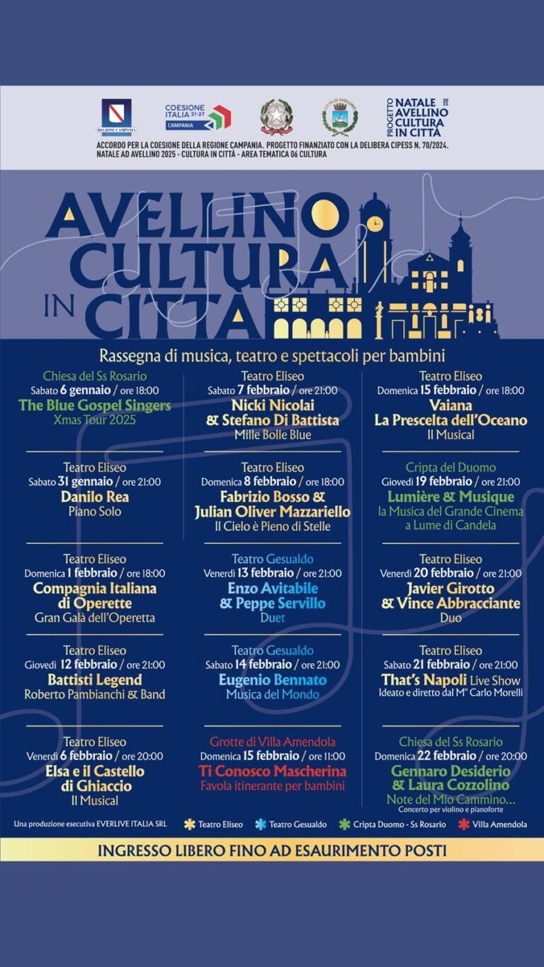 Avellino Cultura in Città: Spettacoli gratuiti per tutti tra musica, teatro e favole