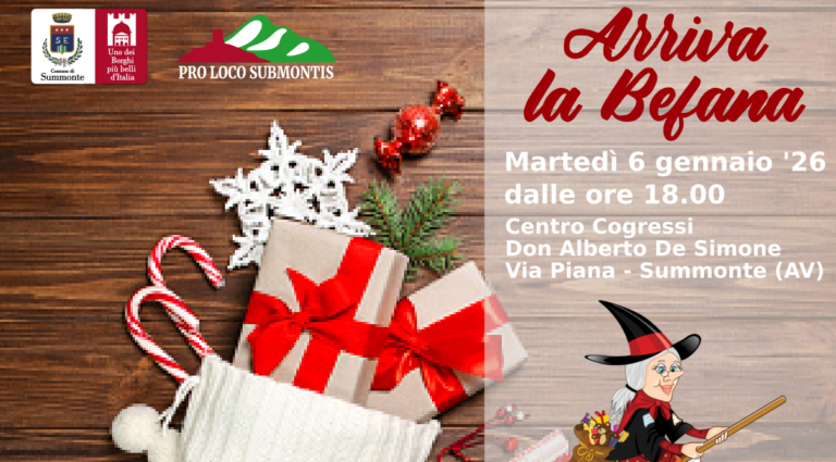Summonte, il 6 gennaio “arriva la Befana” con musica e teatro
