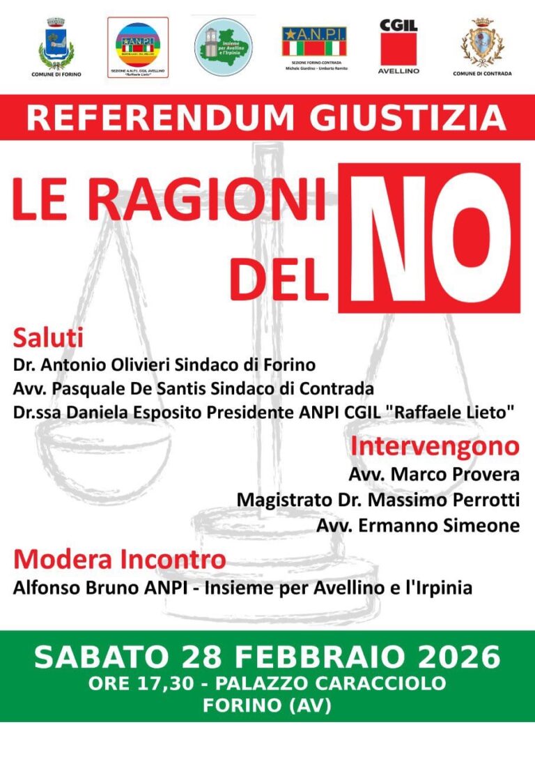 ANPI Forino-Contrada, nuovo incontro sulle ragioni del no al referendum giustizia