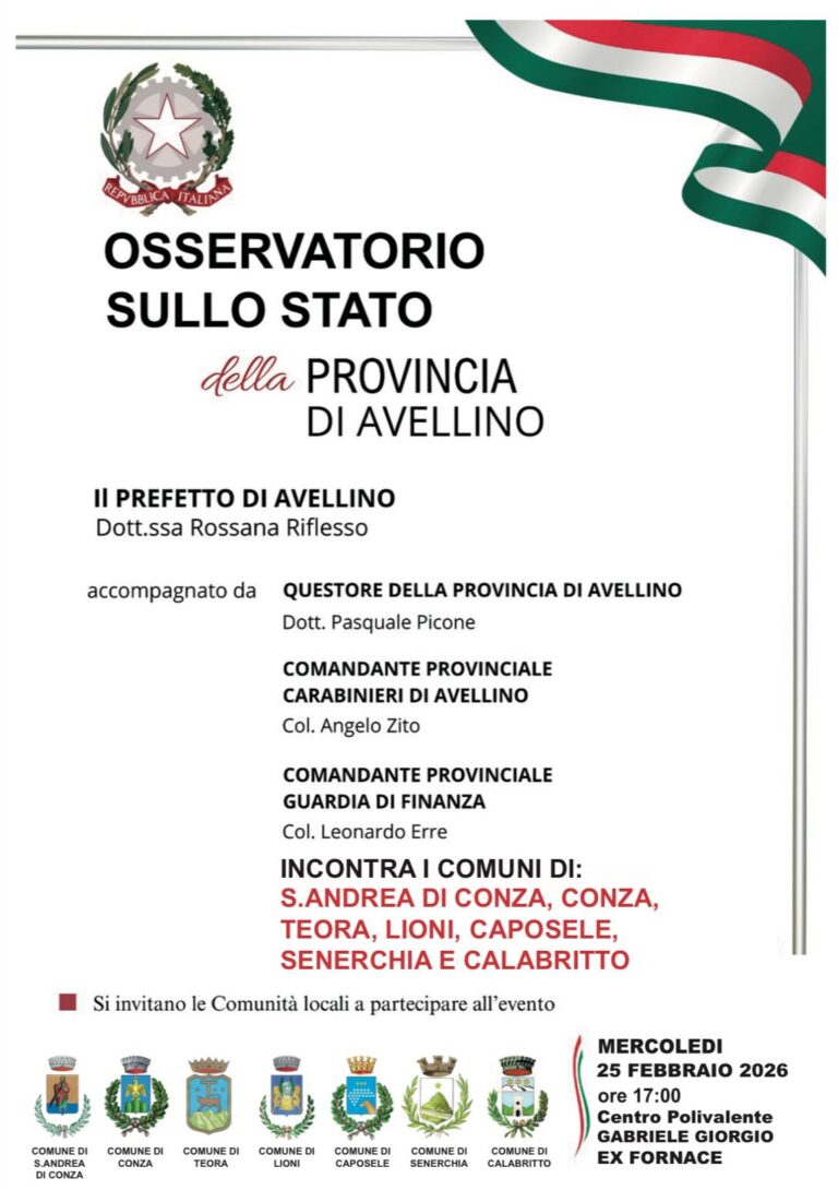 L’Osservatorio provinciale fa tappa a Sant’Andrea di Conza