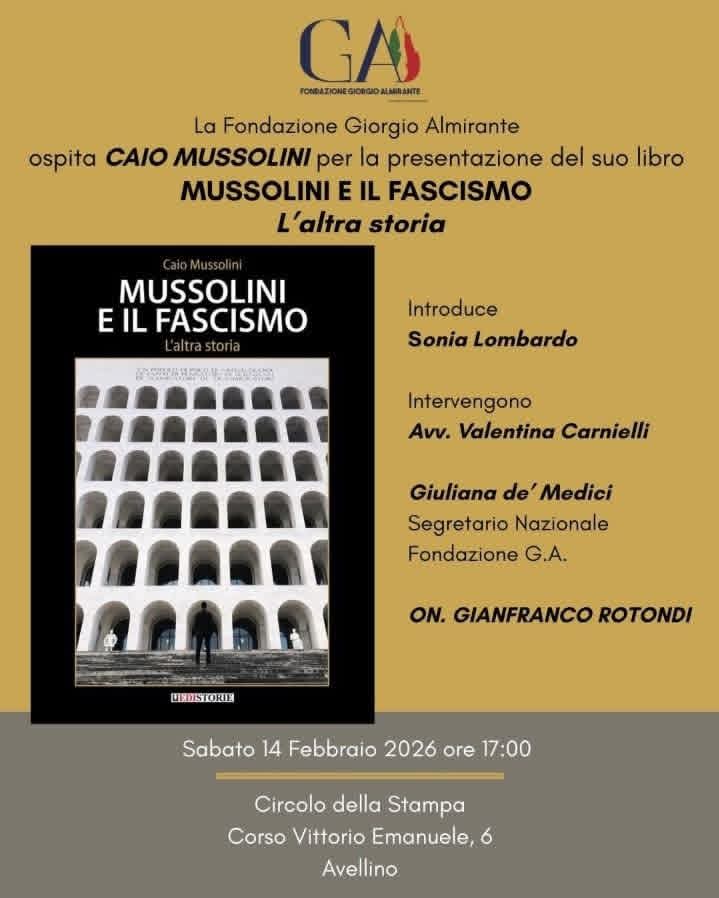 Ad Avellino arriva il pronipote di Mussolini  per la presentazione  del suo libro sul fascismo