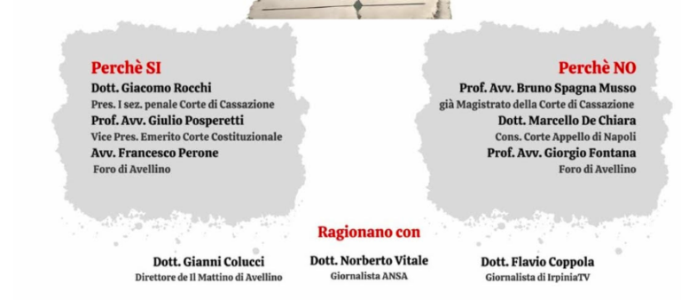 Verso il Referendum: Avellino ospita un confronto di alto profilo