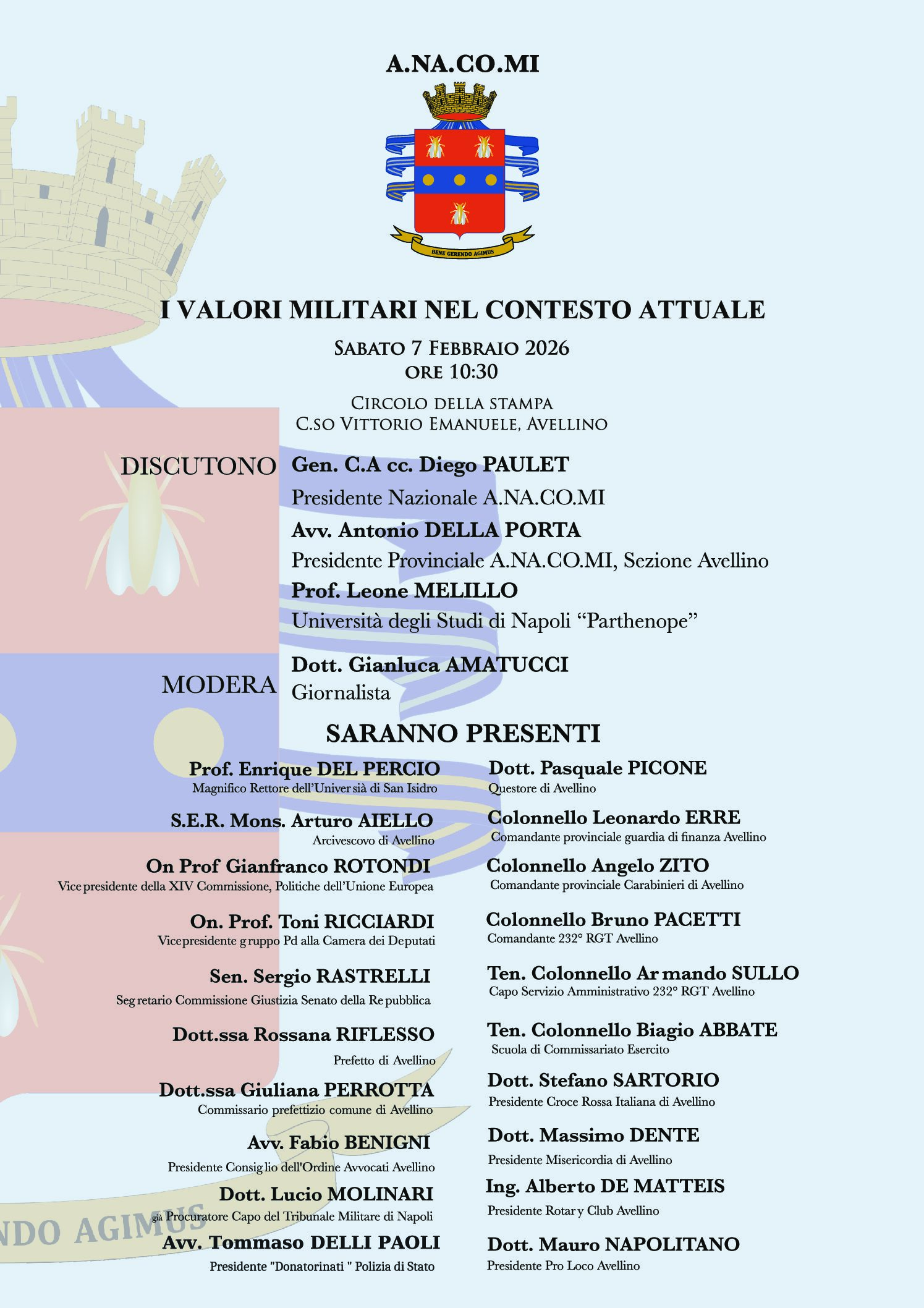 Nasce ad Avellino la sezione provinciale A.NA.CO.MI