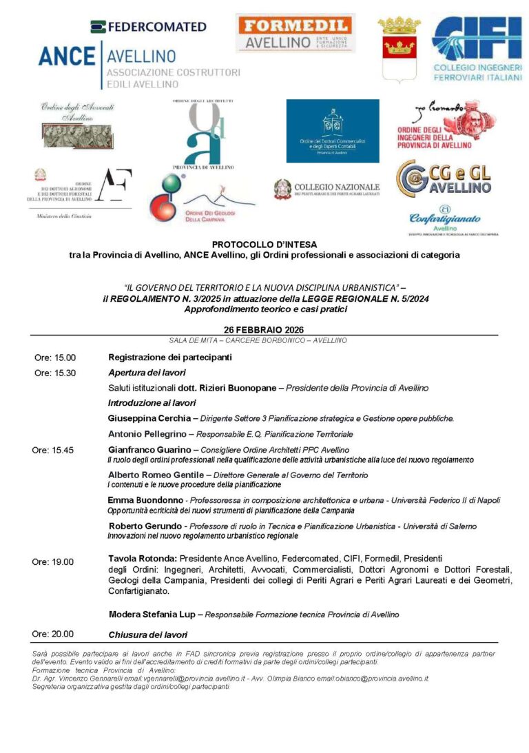 Nuova disciplina urbanistica in Campania: ad Avellino confronto tra istituzioni, professioni e imprese