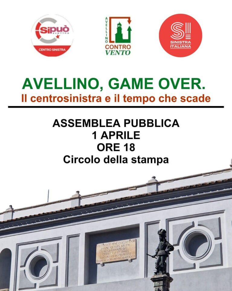 “Avellino, game over”: assemblea pubblica al Circolo della stampa