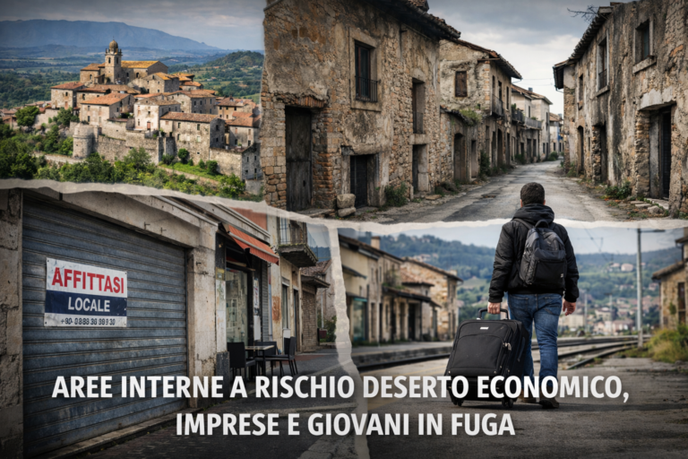 Aree interne a rischio desertificazione economica: l’allarme di Unimpresa Irpinia Sannio