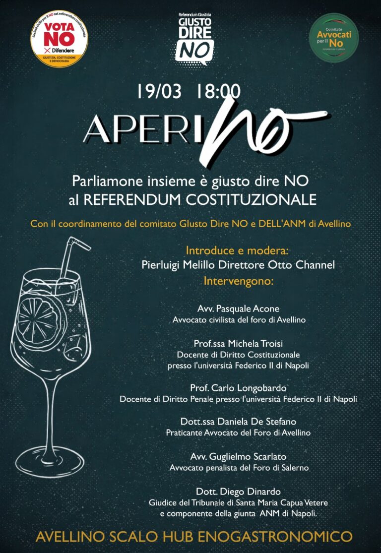 AperiNo, alla Ferrovia i Comitati per il No discutono sulla Riforma Nordio.