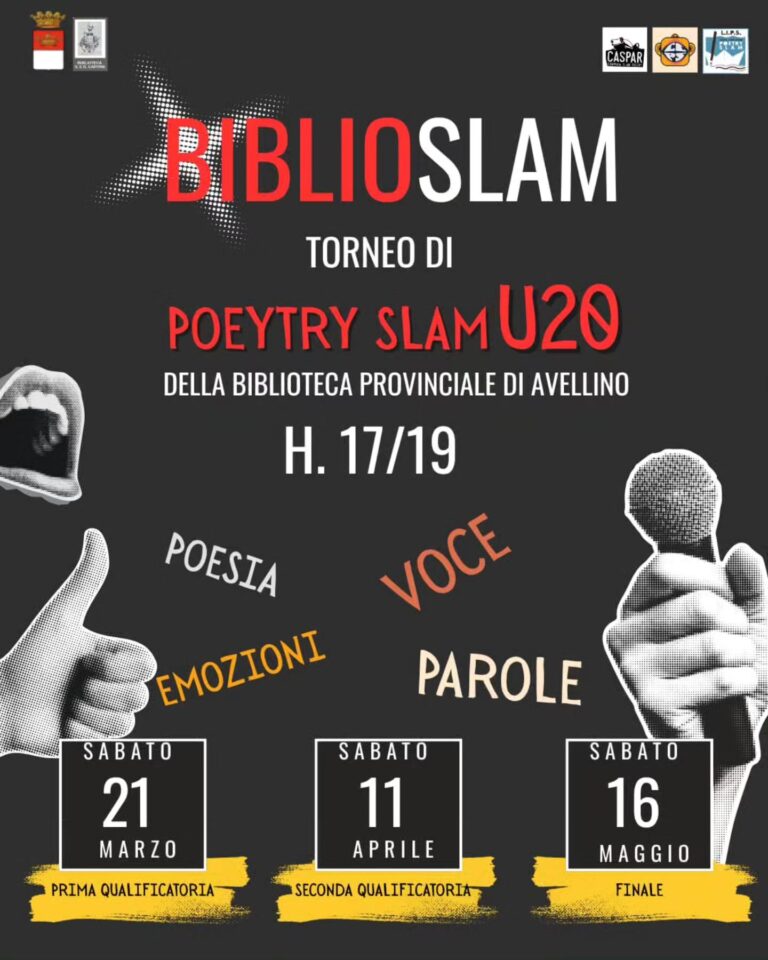 BiblioSlam, alla Biblioteca Provinciale di Avellino il torneo di Poetry Slam dedicato agli under 21