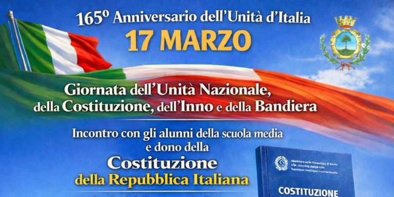 Montefredane celebra la Giornata dell’Unità Nazionale: il Sindaco consegna la Costituzione agli studenti