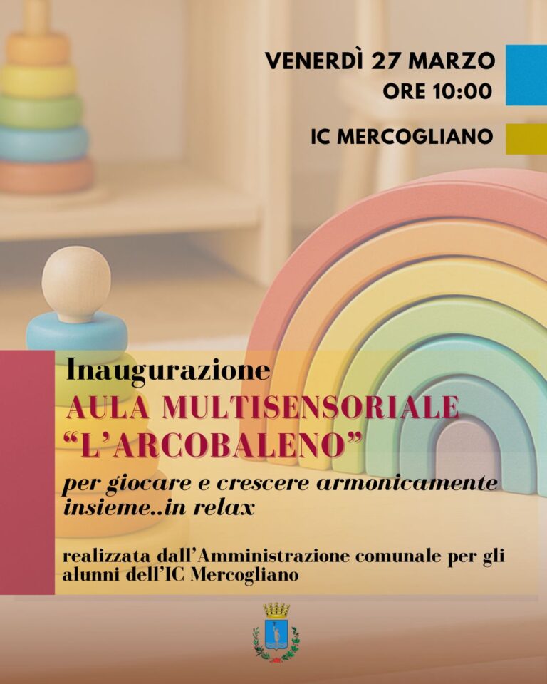 Mercogliano inaugura l’Aula Multisensoriale “L’Arcobaleno”