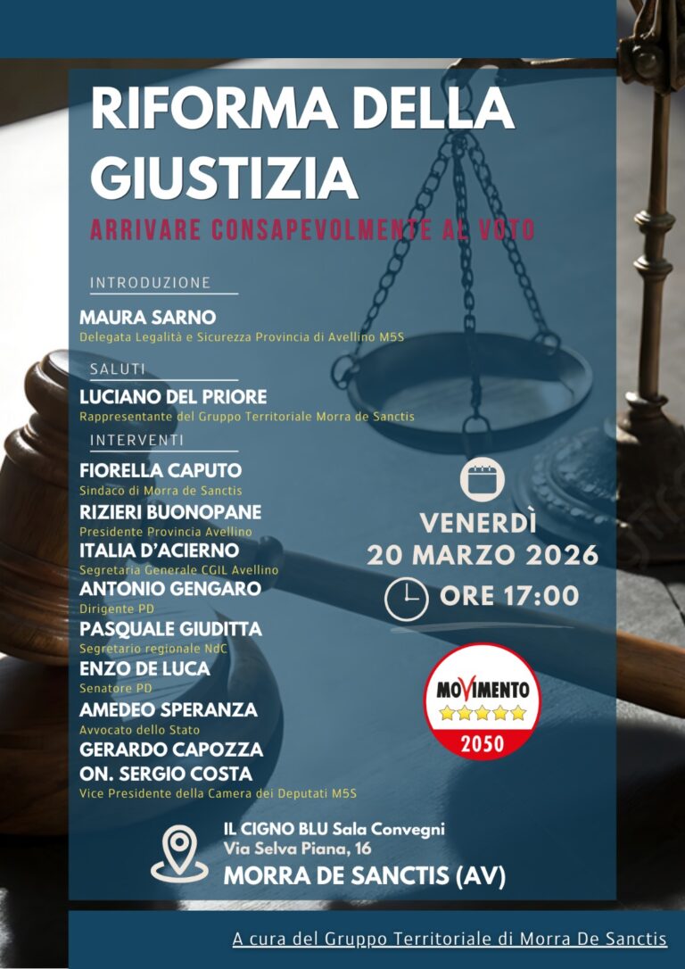 Morra De Sanctis, confronto pubblico sulla riforma della giustizia