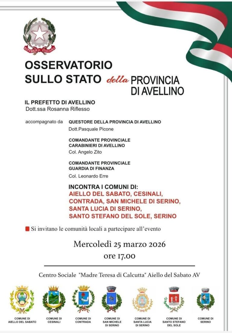 Osservatorio sullo stato della provincia di Avellino: tappa ad Aiello del Sabato