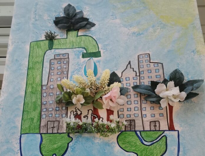 cartelloni sul tema dell'acqua fatti da alcuni alunni che parteciperanno al convegno (1)