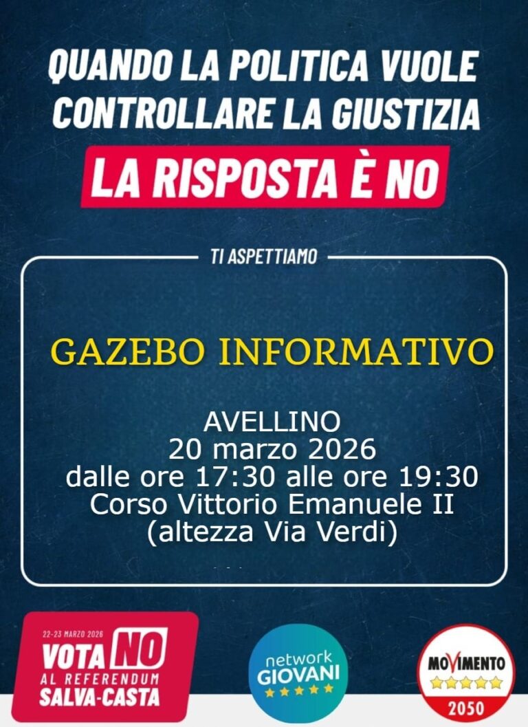 Referendum, ad Avellino il gazebo informativo del Movimento 5 Stelle