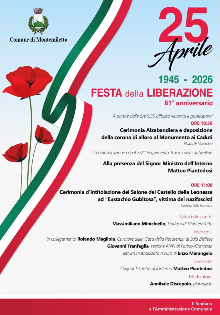 Il Ministro Piantedosi a Montemiletto per il 25 Aprile