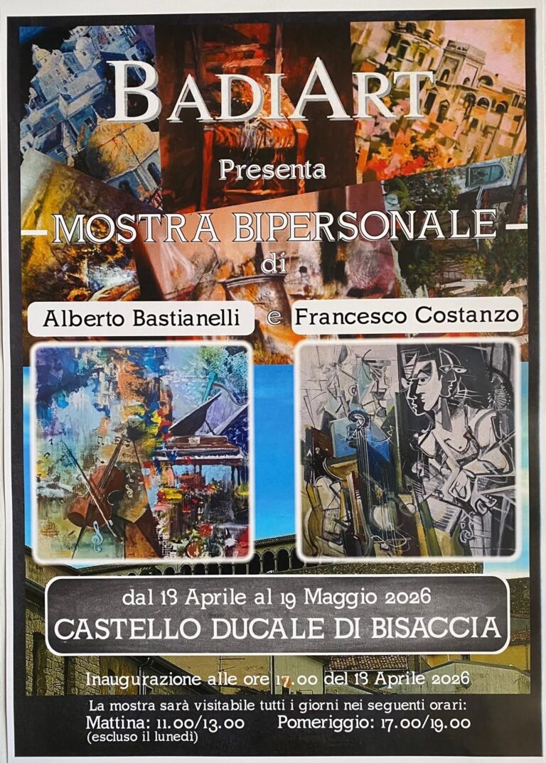Bisaccia, dal 19 aprile al Castello Ducale la bipersonale d’arte contemporanea di Costanzo e Bastianelli