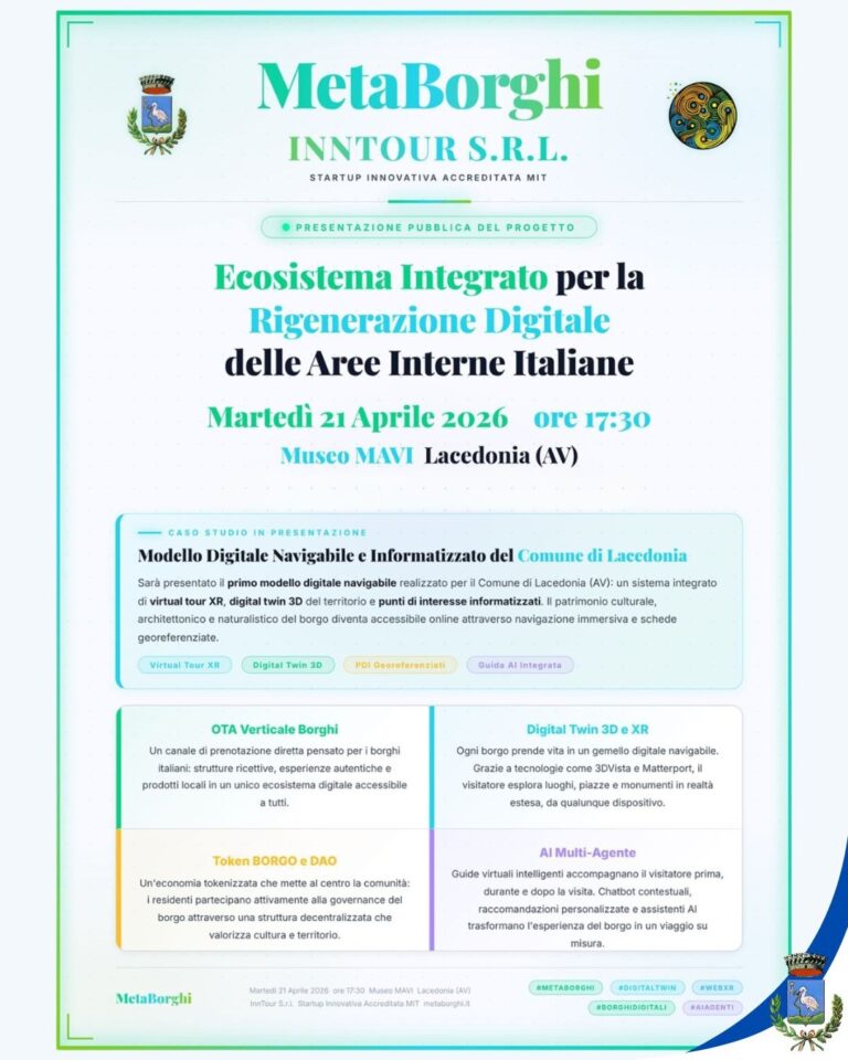 Lacedonia presenta il “Gemello Digitale” del borgo