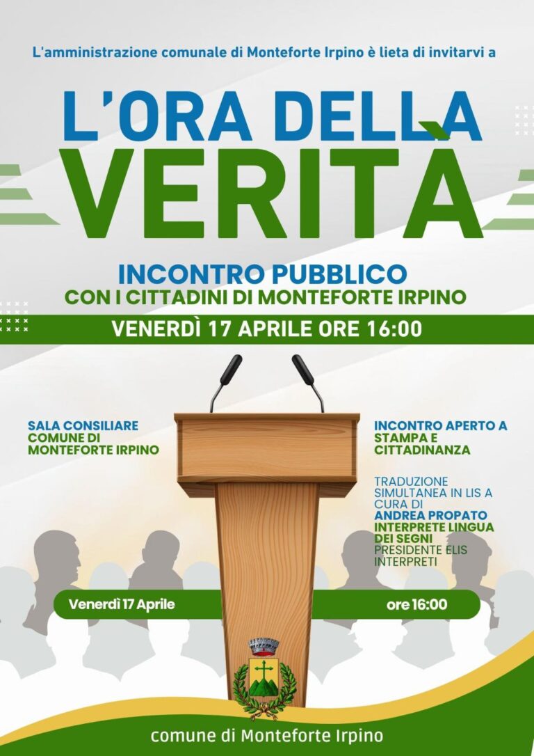 Monteforte Irpino, “L’Ora della verità”: l’Amministrazione Siricio incontra la comunità