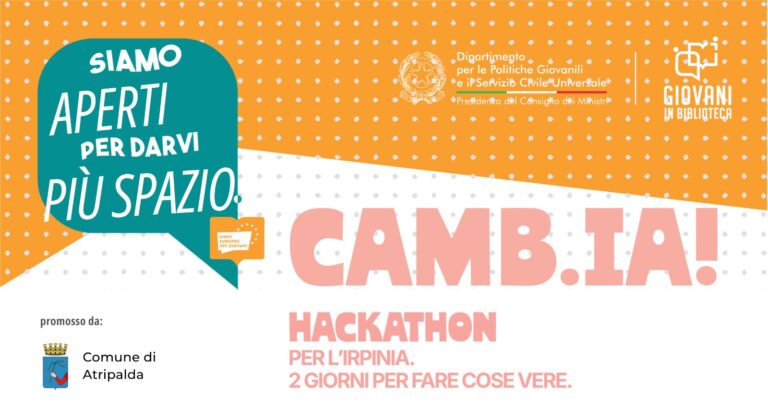 CAMB.IA! Atripalda, 3 e 4 aprile: due giorni per trasformare problemi dell’Irpinia in proposte
