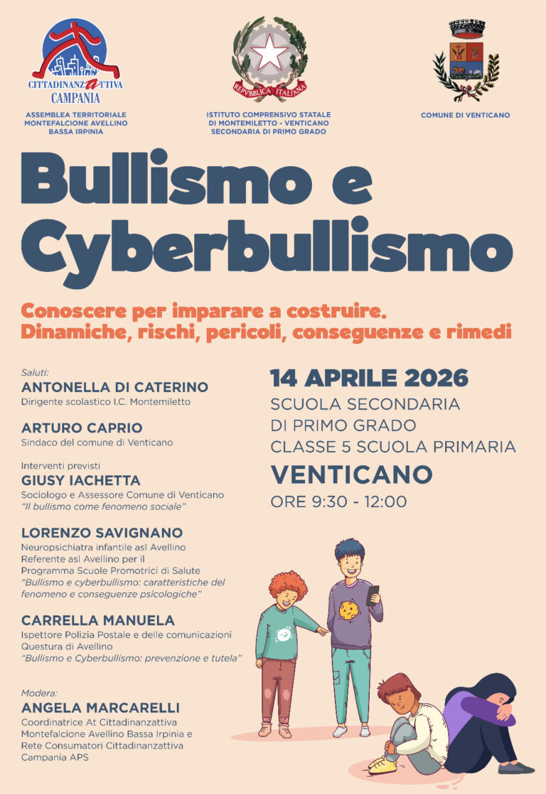 Venticano, bullismo e cyberbullismo: comune, scuola e associazioni in rete