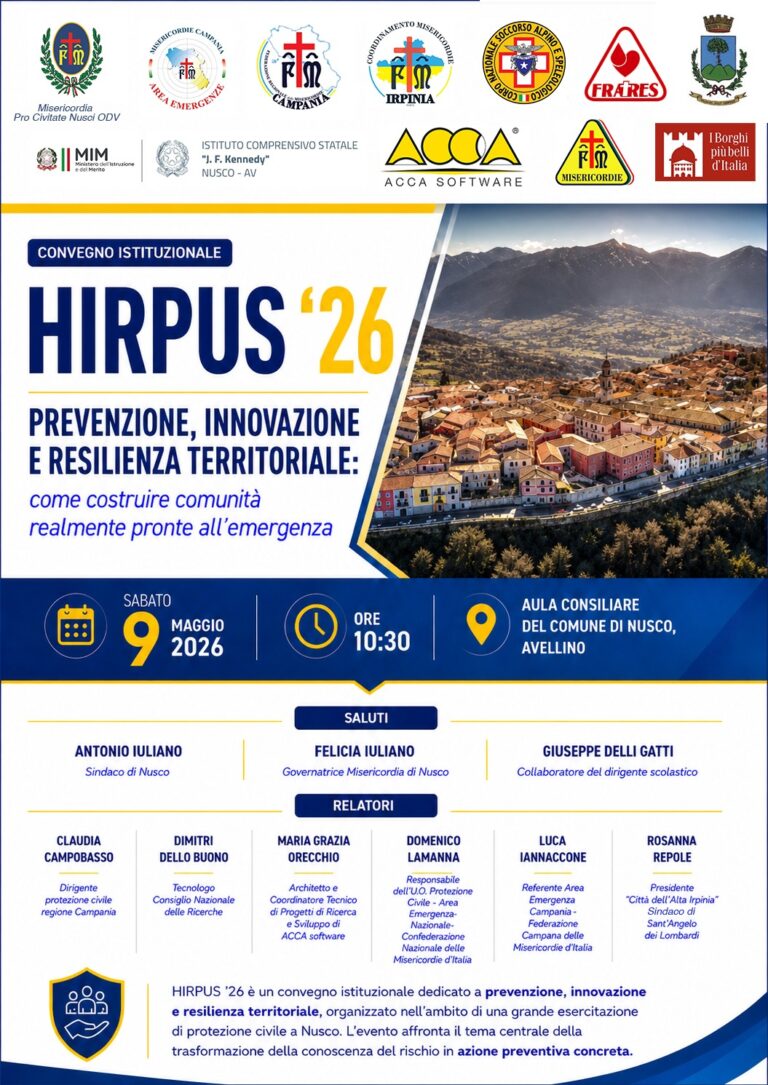 HIRPUS ’26: prevenzione, innovazione e resilienza territoriale a Nusco