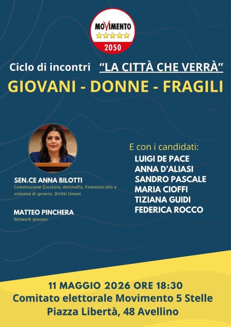 Giovani, donne e fragili: il Movimento Cinque Stelle discute con la senatrice Bilotti