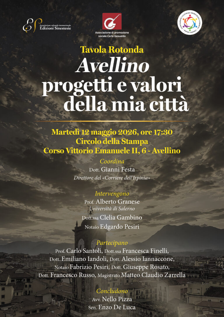 “Avellino, progetti e valori della mia città”, al Circolo della Stampa tavola rotonda con Nello Pizza e il Senatore De Luca