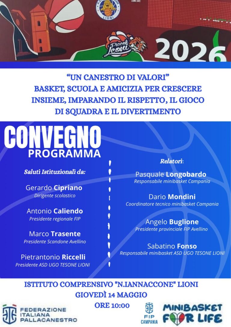 “Un Canestro di Valori” a Lioni: il basket come motore d’inclusione e crescita educativa