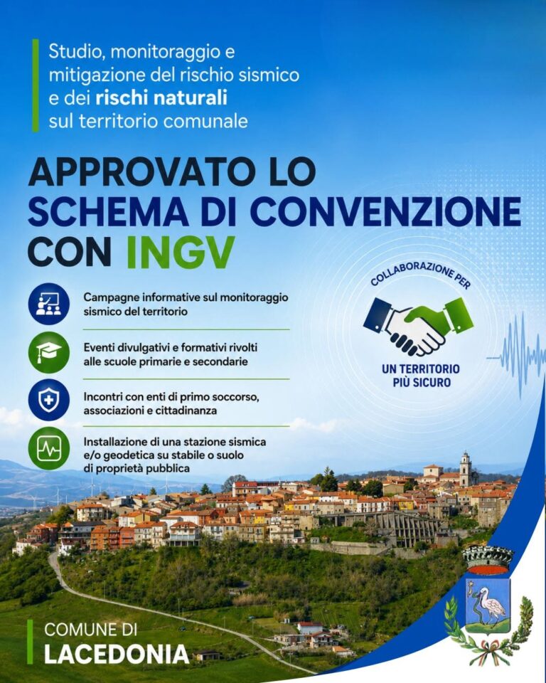 Prevenzione e ricerca: Lacedonia avvia la collaborazione con l’INGV per il rischio sismico