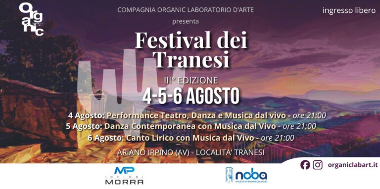 Festival dei Tranesi, ad Ariano Irpino tutto pronto per la terza edizione dell’appuntamento culturale