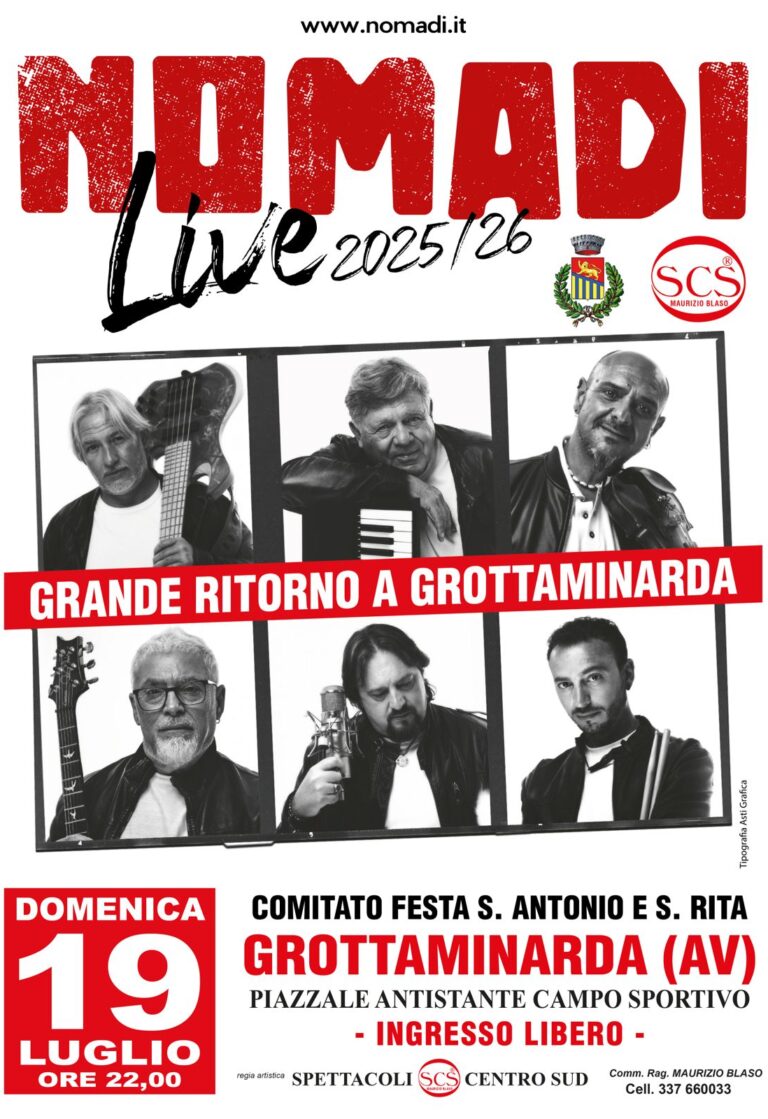 Festa della Cappelluzza, a Grottaminarda il concerto dei Nomadi