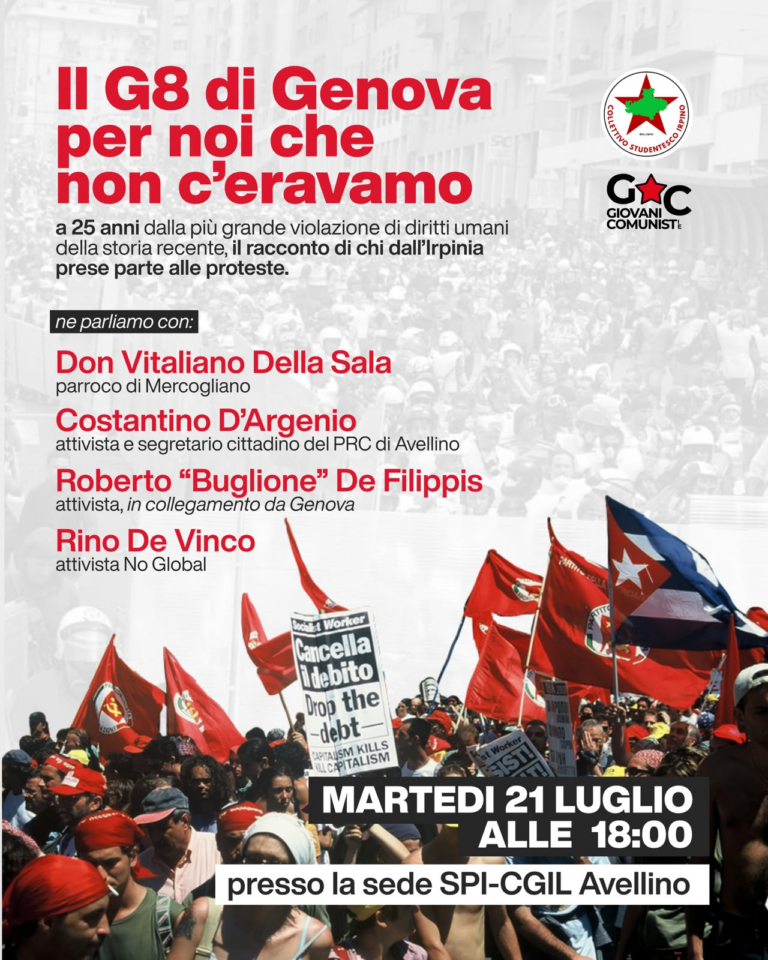 “Il G8 di Genova per noi che non c’eravamo”: ad Avellino l’incontro con i protagonisti del 2001