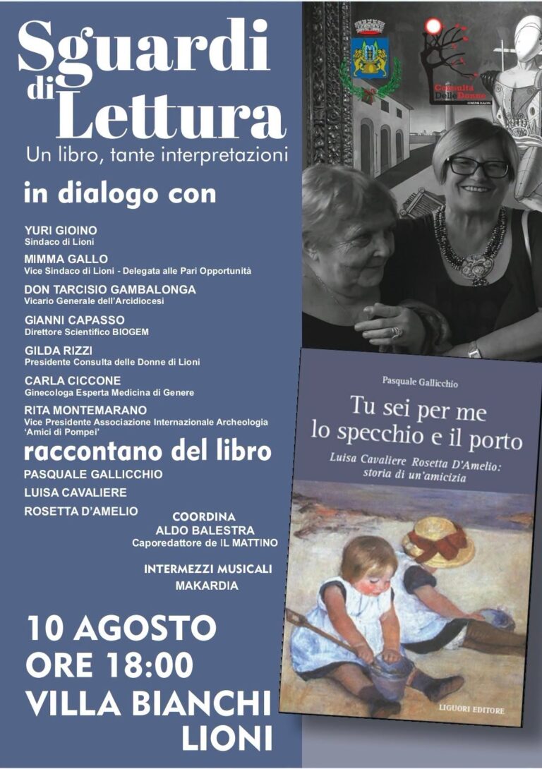 Lioni, si presenta il libro “Tu sei per me lo specchio e il porto”