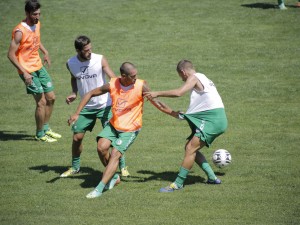 Una fase di gioco durante la partitella a campo ridotto